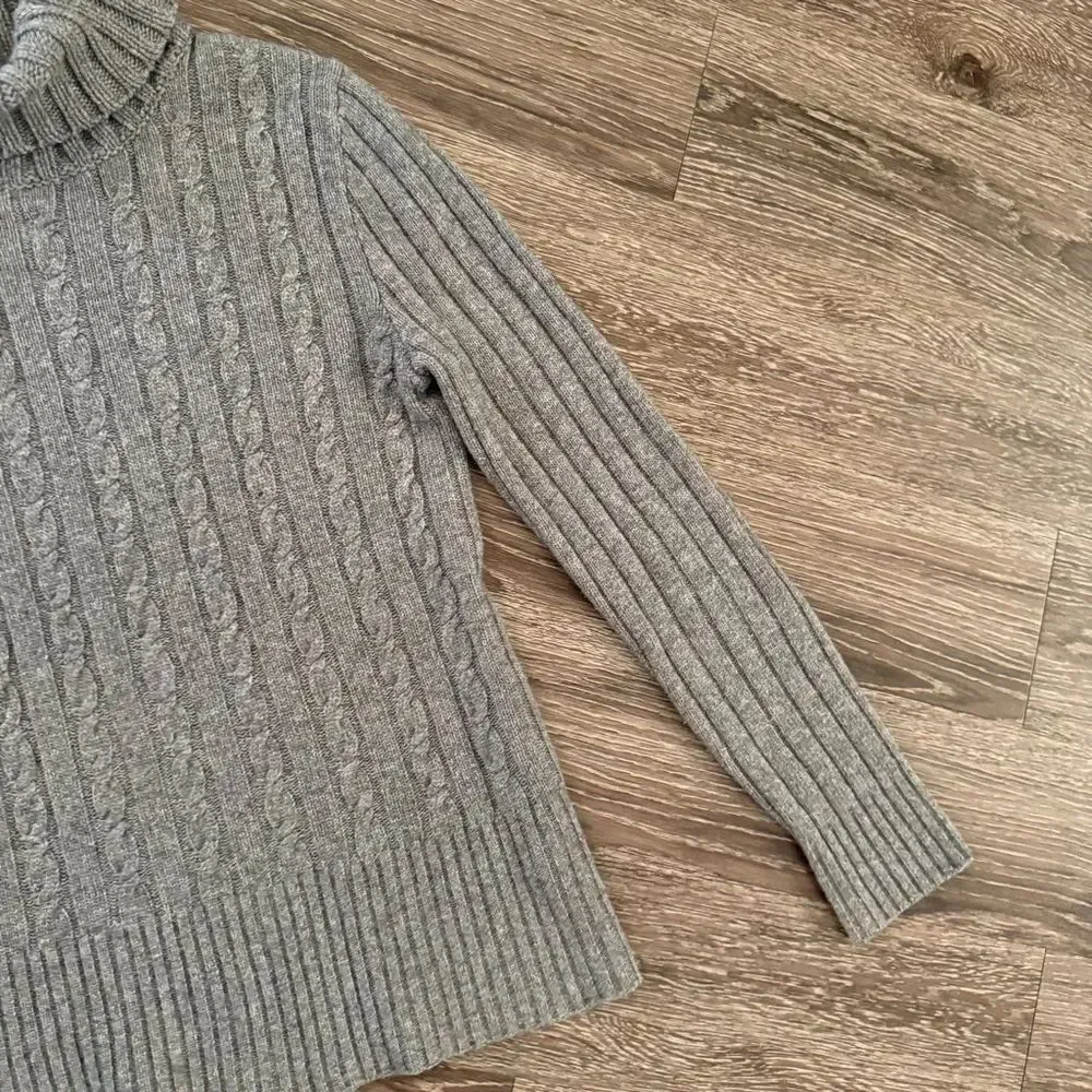 J. Crew Wool Cashmere Blend Cable Turtleneck